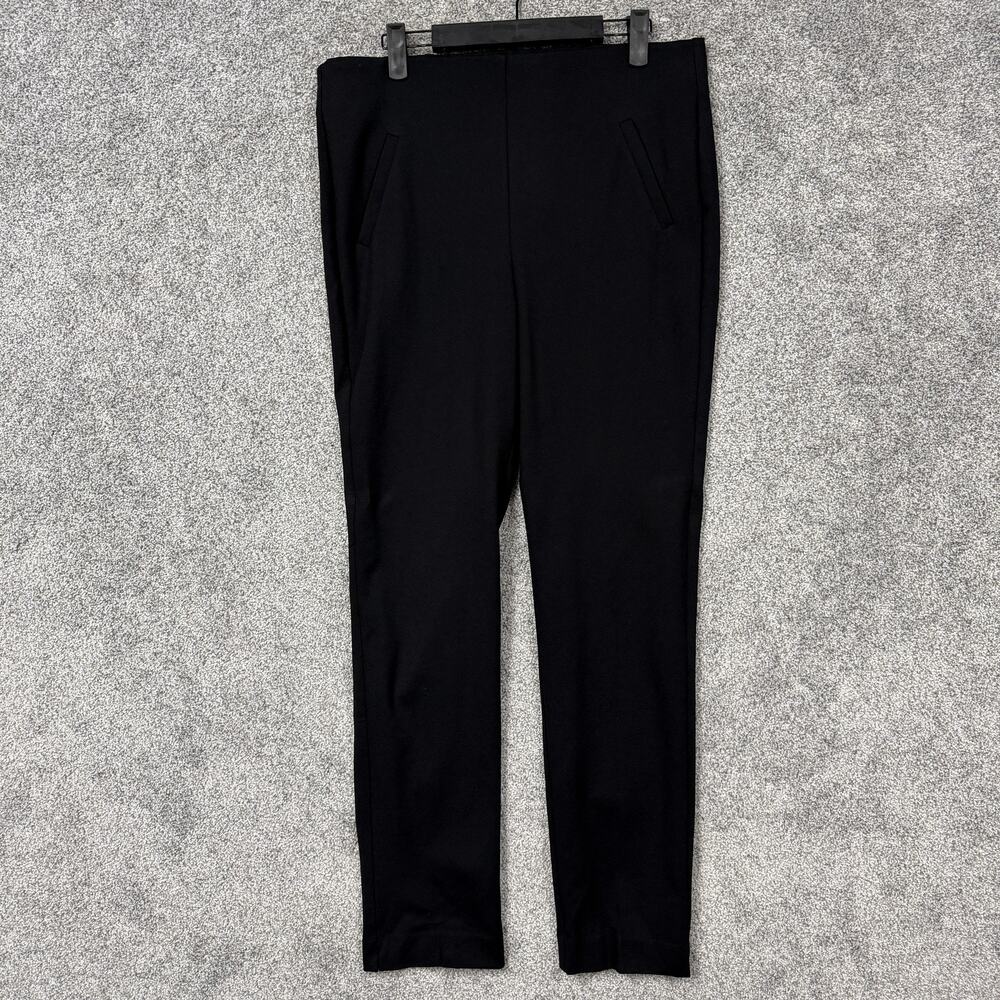 Chicos Fabulously Slimming Dress Pants Womens 1 34x29.5 Black Ponte Preppy